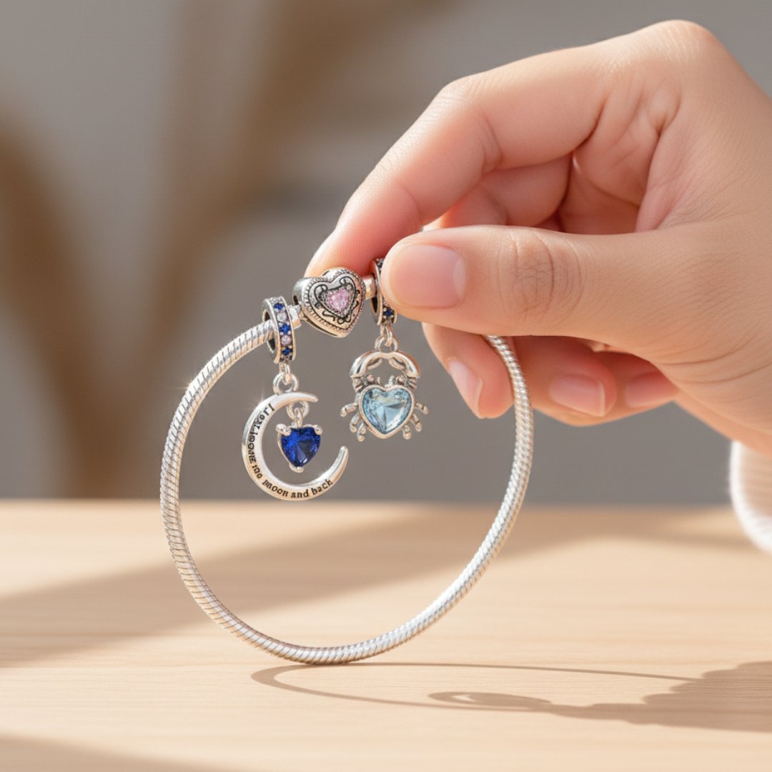 Silver Heart Charm Bracelet