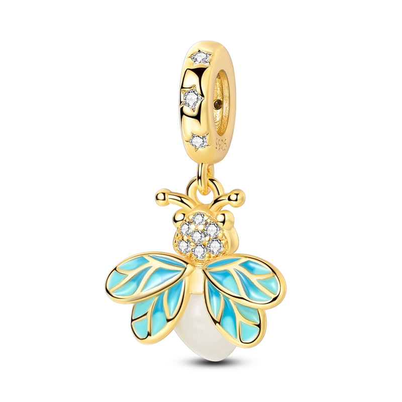 Turquoise Wing Charm Gold