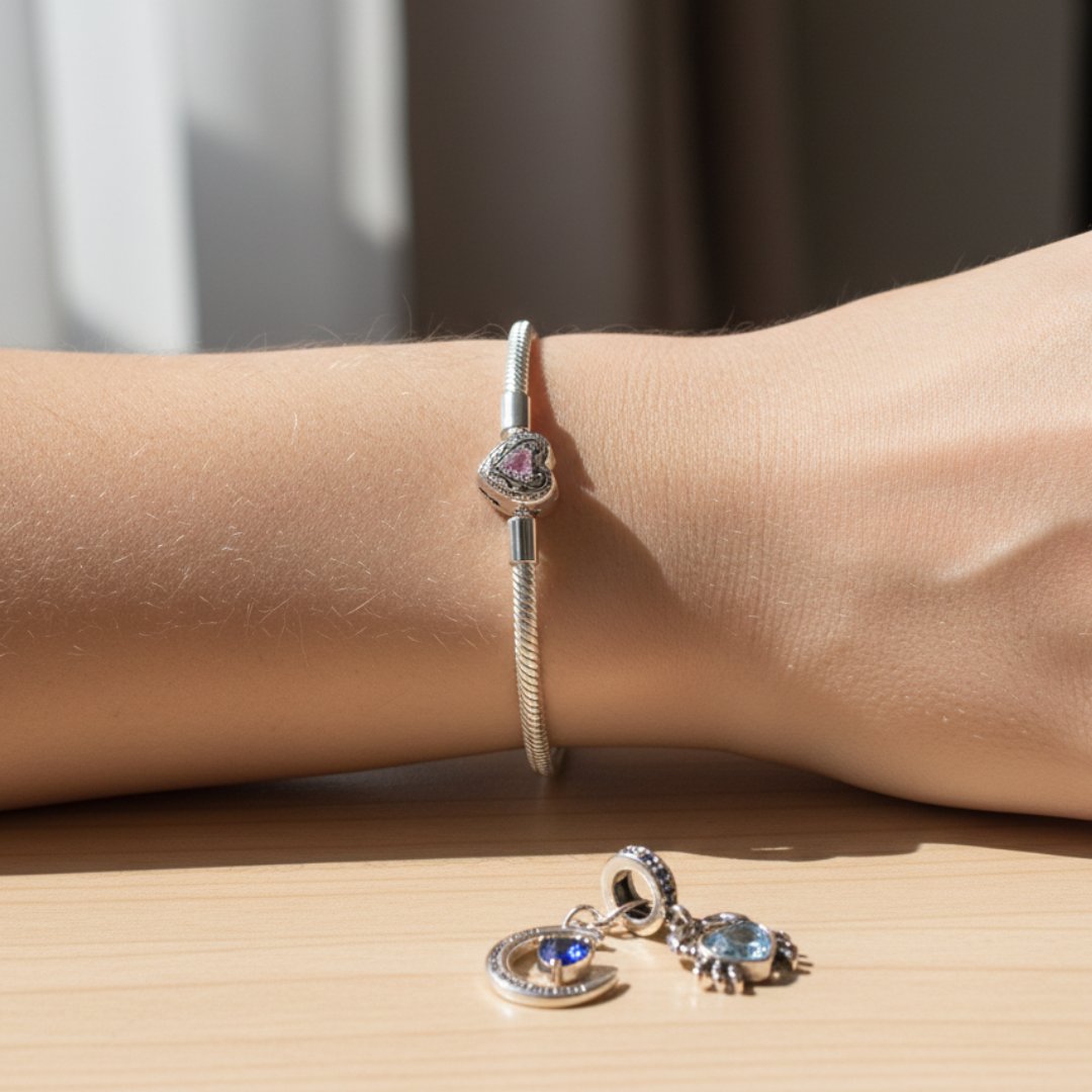 Silver Heart Charm Bracelet