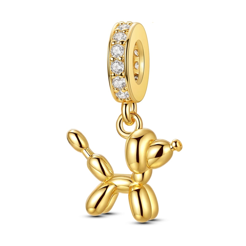 Ballon Dog Charm Gold