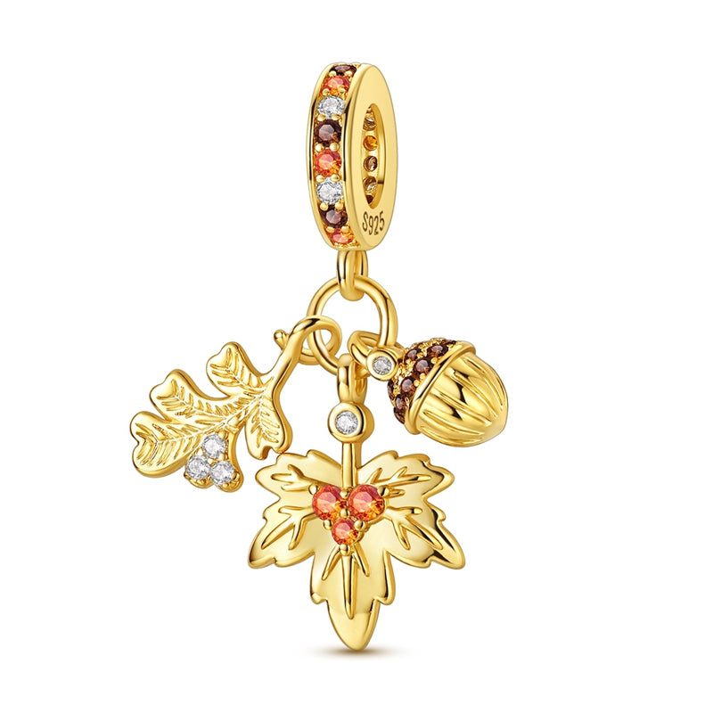 Autumn Leaf Charm Gold