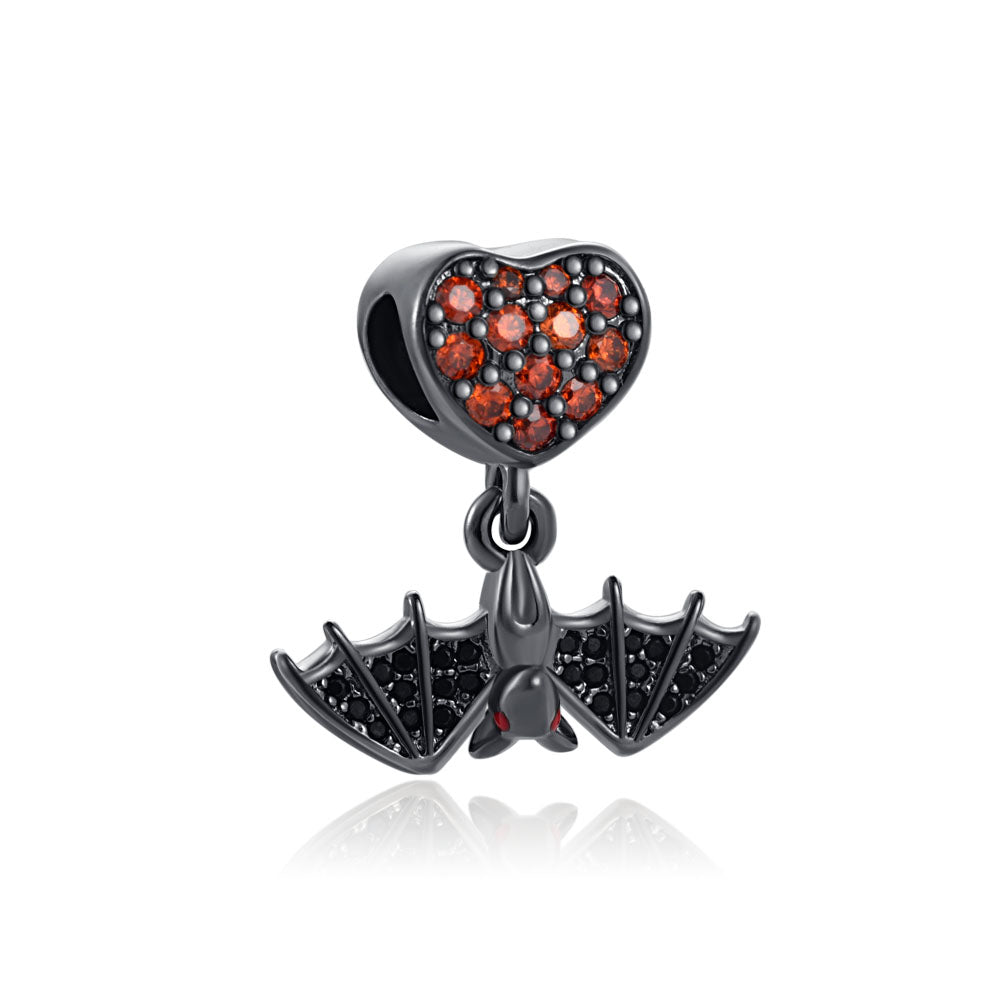 Vampire Heart Charm Black