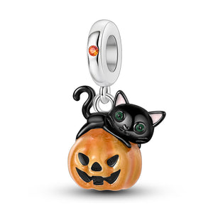 Pumpkin Cat Halloween Charm