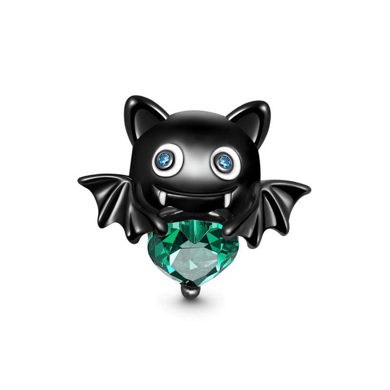 Bat Heart Charm Black