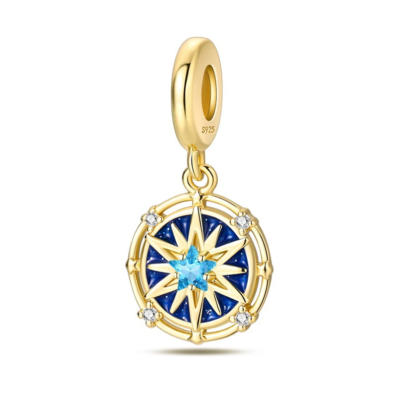 Star Compass Charm Gold